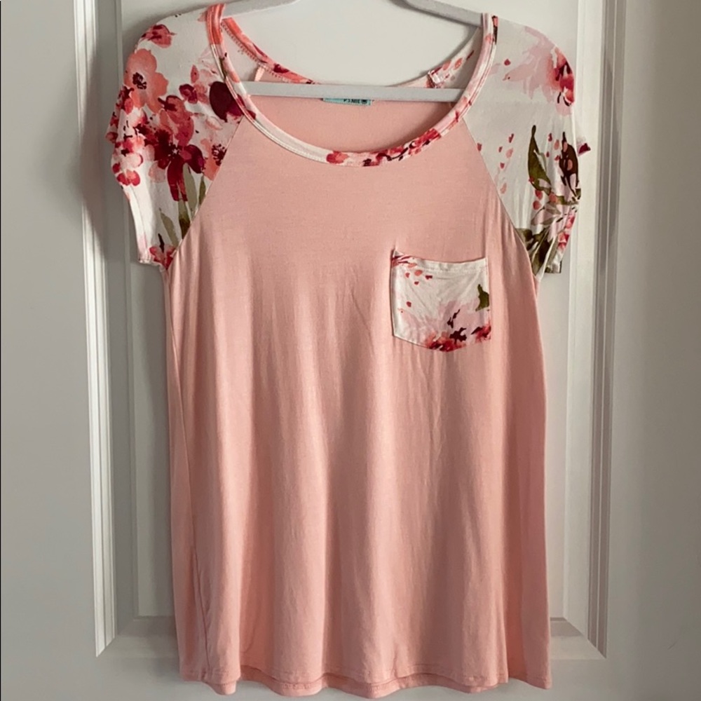 P.S.KATE Pink Floral Tee